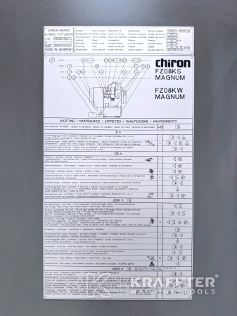 Typenschild CHIRON FZ 08K S HSP 90066